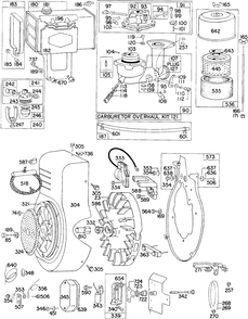Carb,fueltank,a/C,blowerhsg Diagram and Parts List for 301431-0132-XX  Briggs and Stratton Engine